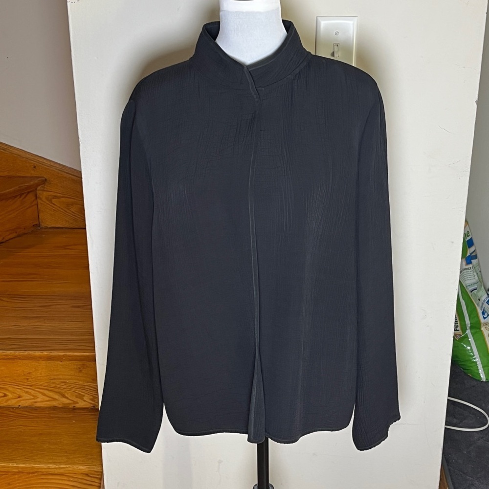 Elegant Black Open Front Cardigan/Jacket - Picture 2 of 7